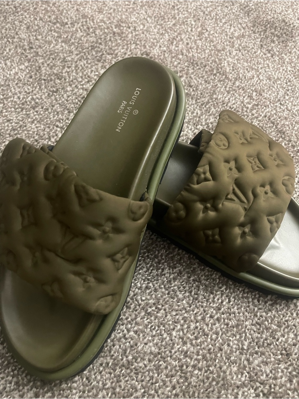 Green Flower Velcro Sandals